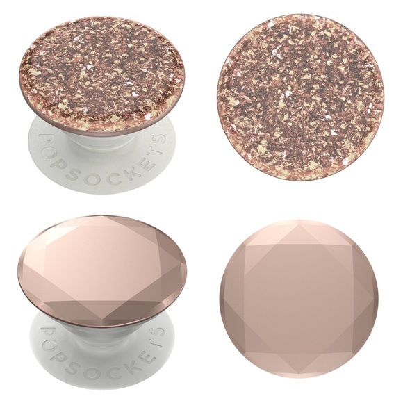 POPSOCKETS PopGrip Premium Bundle Foil Confetti & Metallic Diamond in Rose Gold - Picture 7 of 11